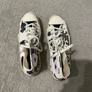 Cow print converse